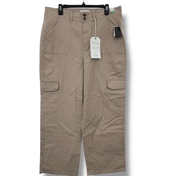 NEW Macy's Regeneration Relaxed Cargo Pants Tan Size 16 Celebrity Pink Chino's - Picture 1 of 7